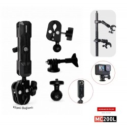 KNMASTER MC200L – Çift Bağlantılı Motosiklet Aksiyon Kamera Destek Aparatı