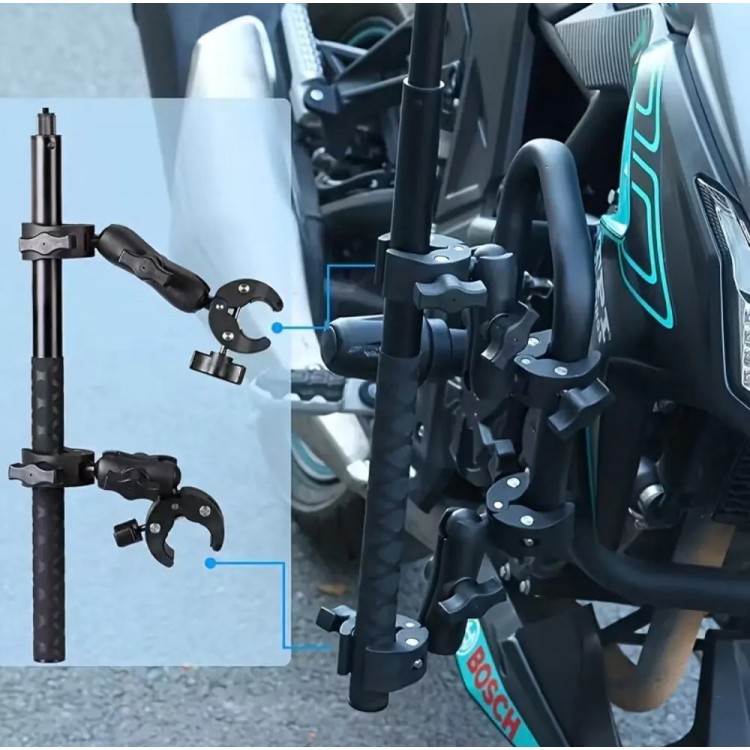 KNMASTER MC200L – Çift Bağlantılı Motosiklet Aksiyon Kamera Destek Aparatı
